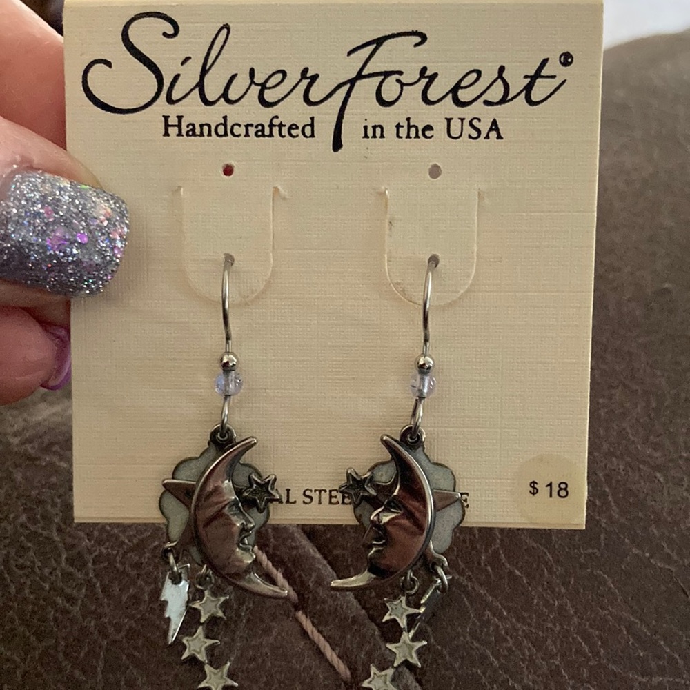 Silver forest Earrings for ladies handcrafted in the USA